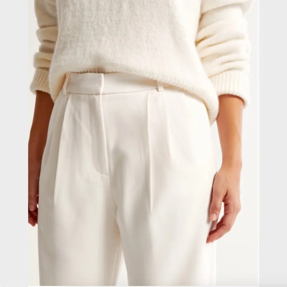 Abercrombie & Fitch Cream Sloan Curve Love Pants - Size 33/16 - Picture 10 of 11
